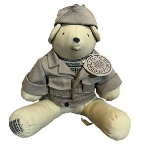 Daken No Frills‎ Bear 1985 wearing Eisenhower Army Jacket and Hat- Rare Plush